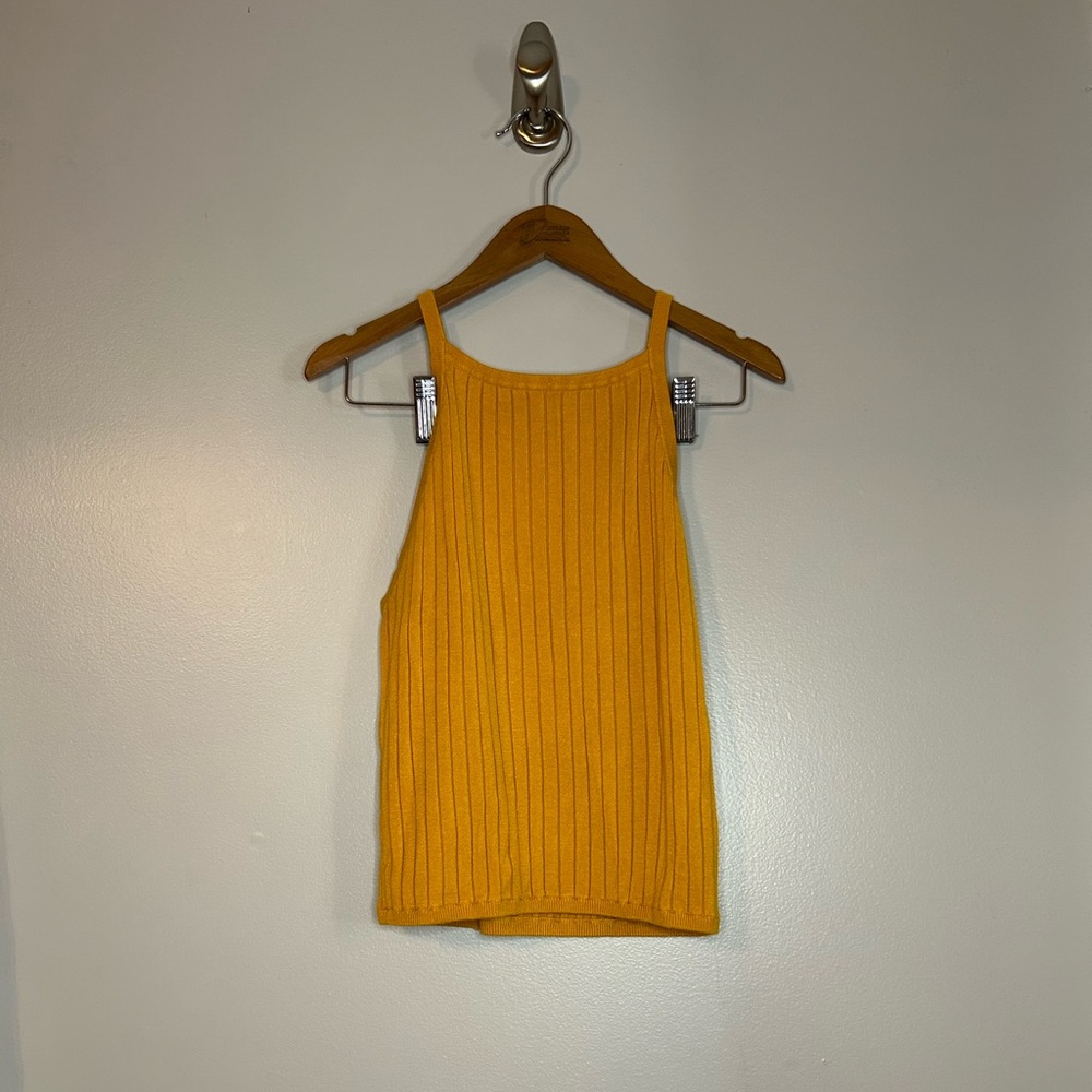 Yellow Cropped Tank Top